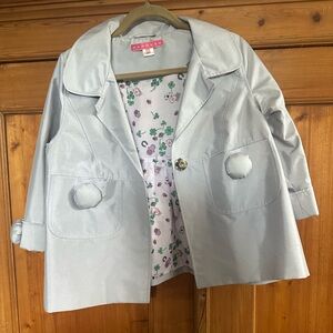 Manoush crop light gray raw silk jacket sz.42 (euro) or Large American.